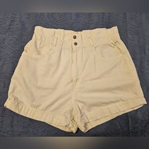 Levi's White Paper Bag Waist Denim Shorts